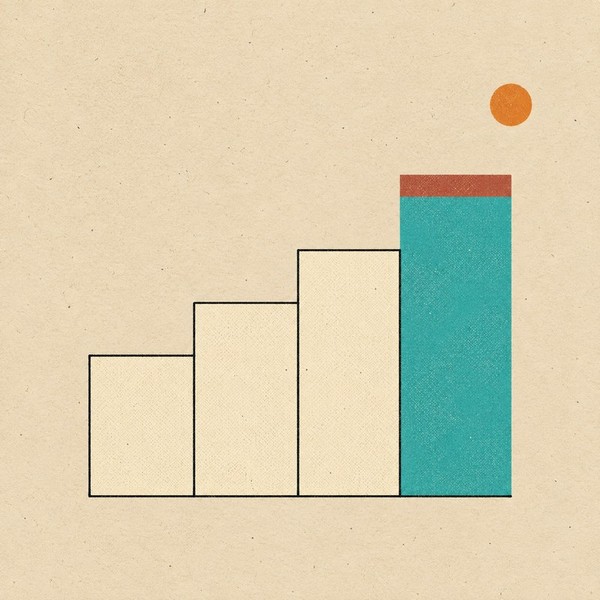 PVC Git Commit Message skill art: four rising steps, the last one teal with a red cap, with an orange dot