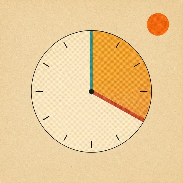 PVC Timestamp Hook skill art: a clock face with a filled orange slice, with an orange dot